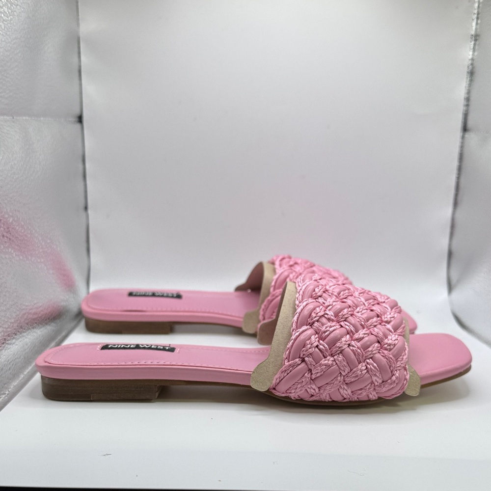 Nine West Medium Pink Shoes NWB SZ 6.5 flat sandals beach pool casual preppy - Picture 5 of 10